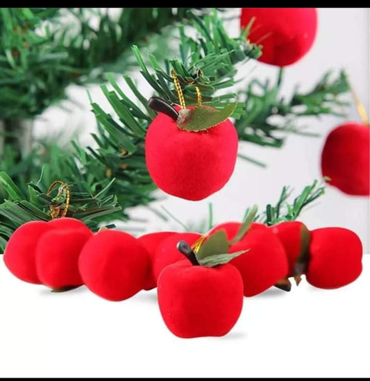 12 Pcs pack of Christmas Tree Apple Decor