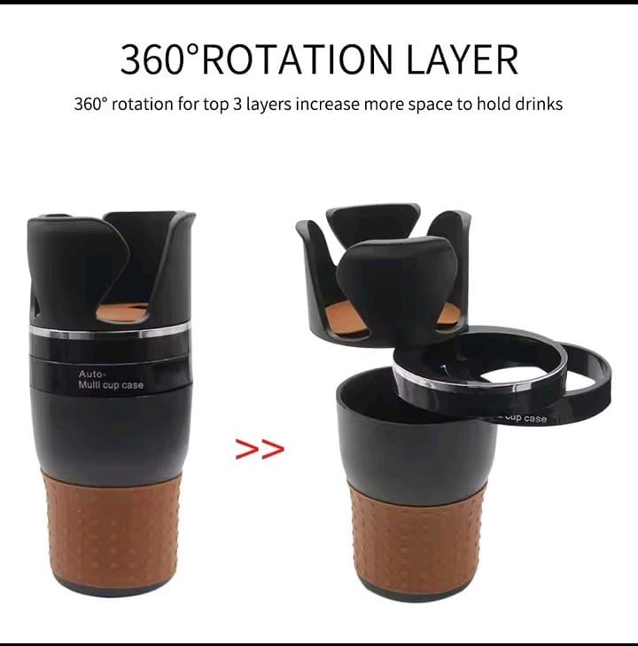 Adjustable 5-1 multifunction rotating car cup holder