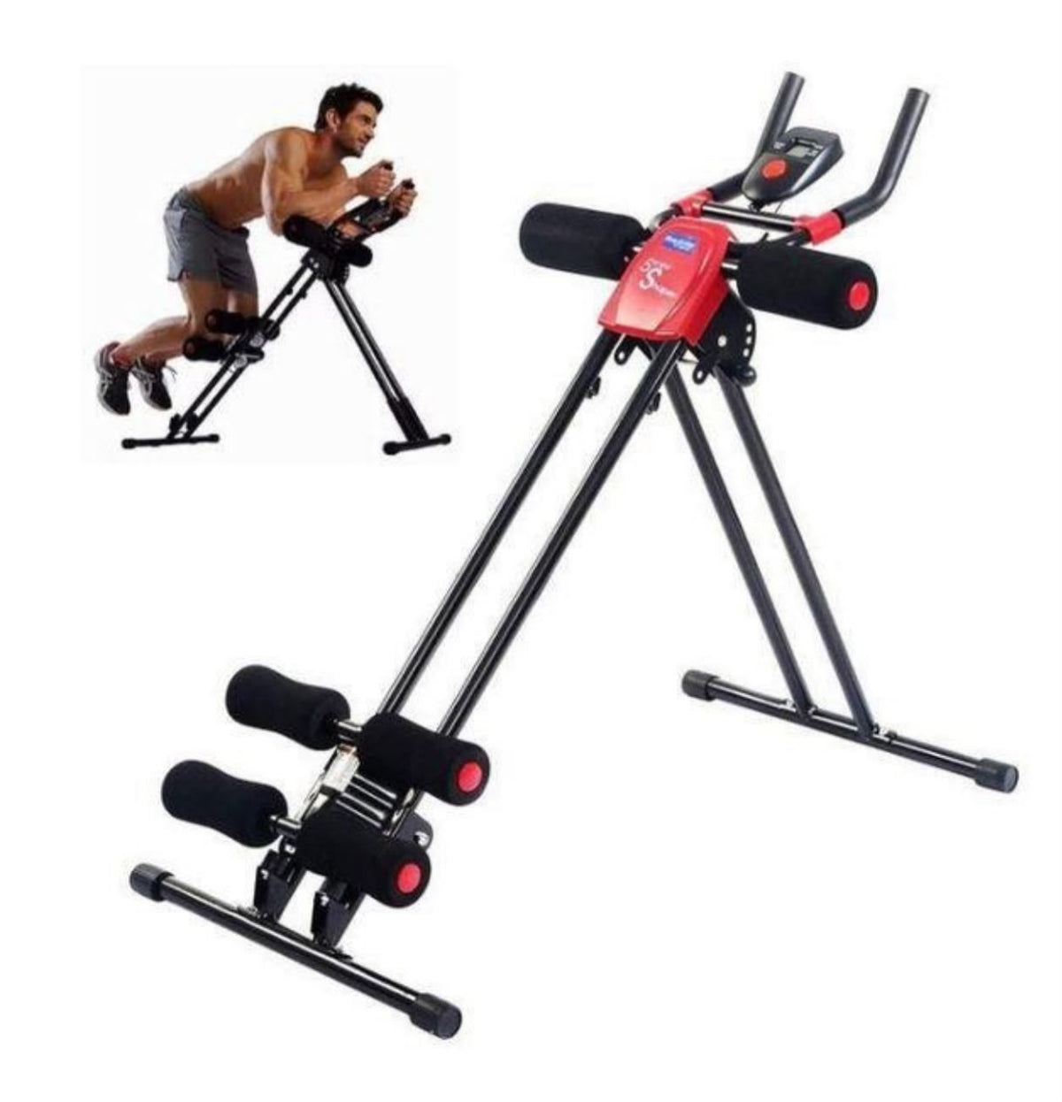 Abs Generator or Power Plank Abdominal Trainer, which is a core and full-body workout fitness machine.