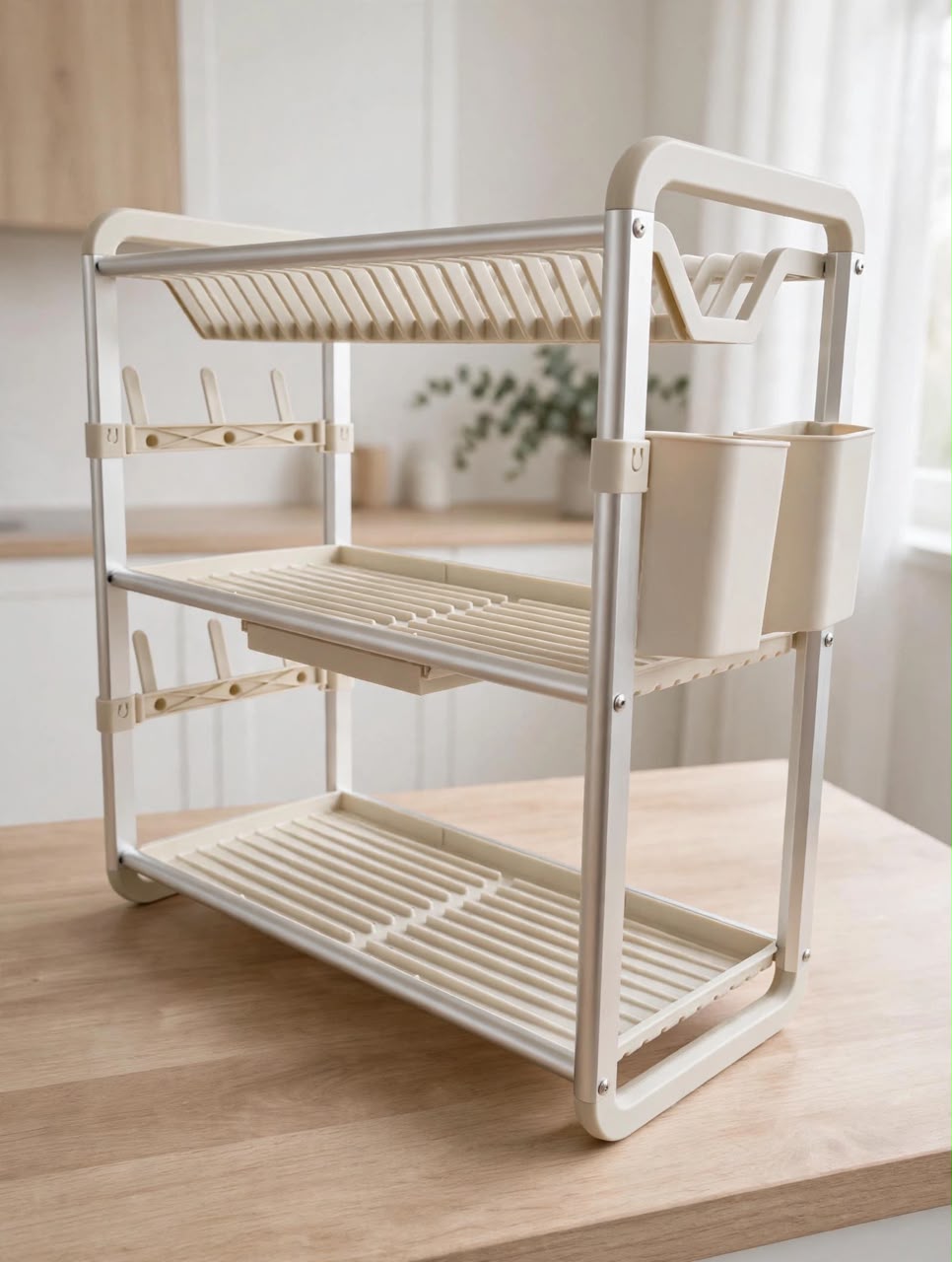 3-Tier Cream Dish Rack