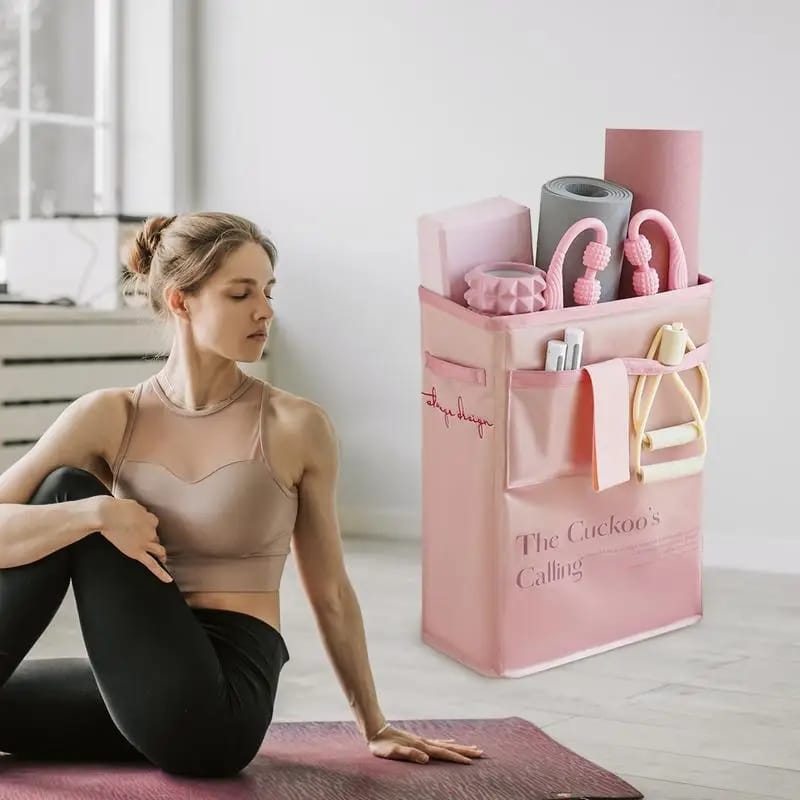 Space Saving & Multifunctional: With the yoga mat holder, it could organize your home gym equipment with easy reach, what’s more, it will save your floor space, keep your room in a stylish and tidy way.