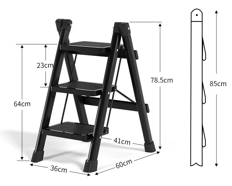 Anti-slip Black Foldable Stepper Ladder

🪜