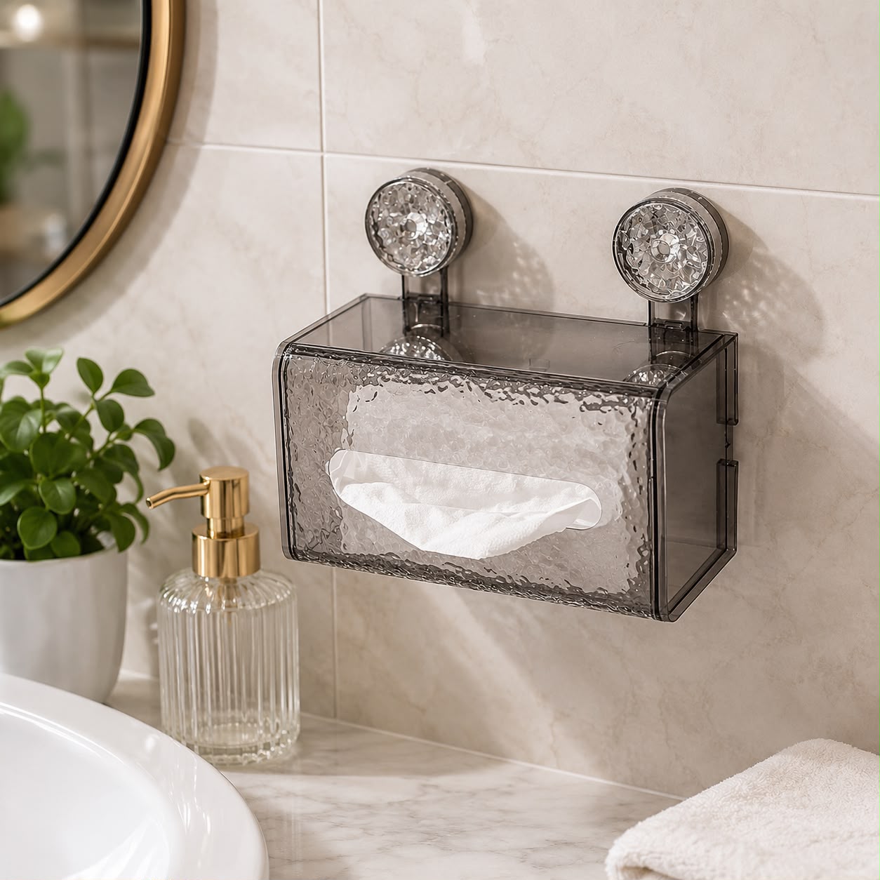 Sunction cup Glacier pattern tissue box