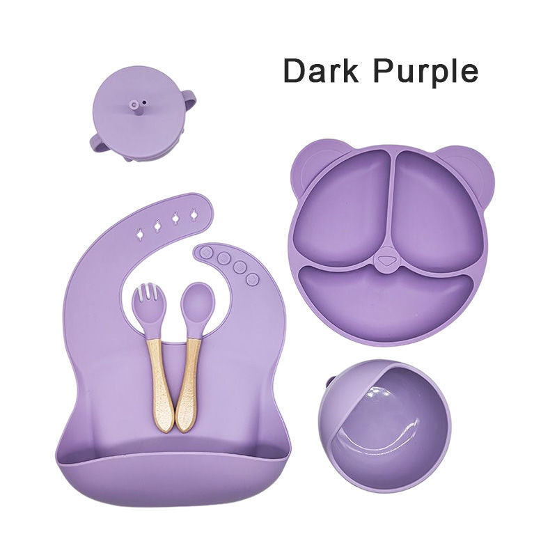 6pc Silicone baby feeding cutlery set