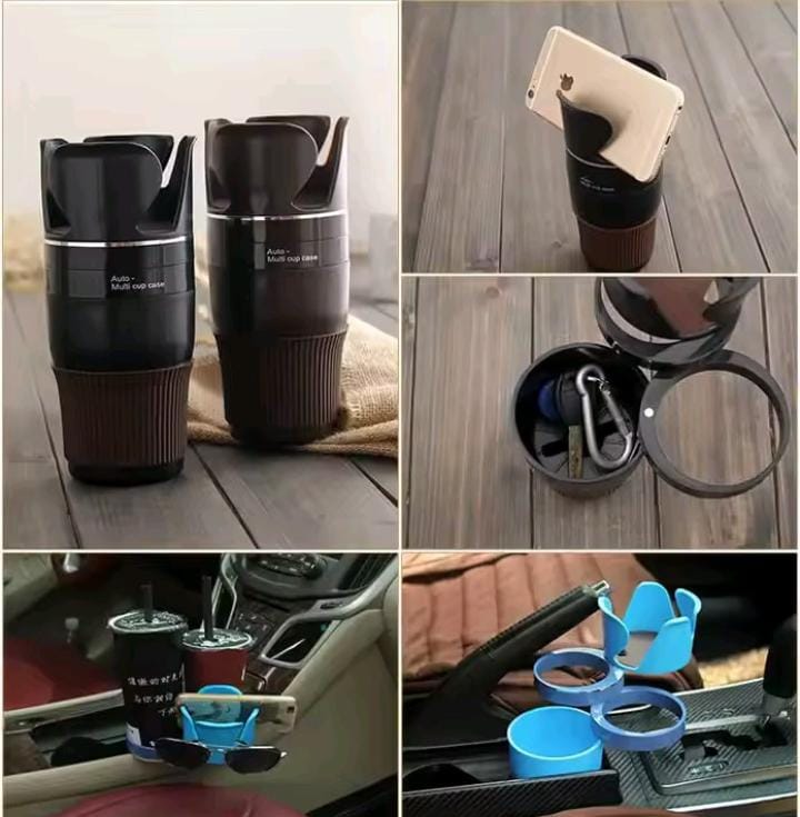 Adjustable 5-1 multifunction rotating car cup holder