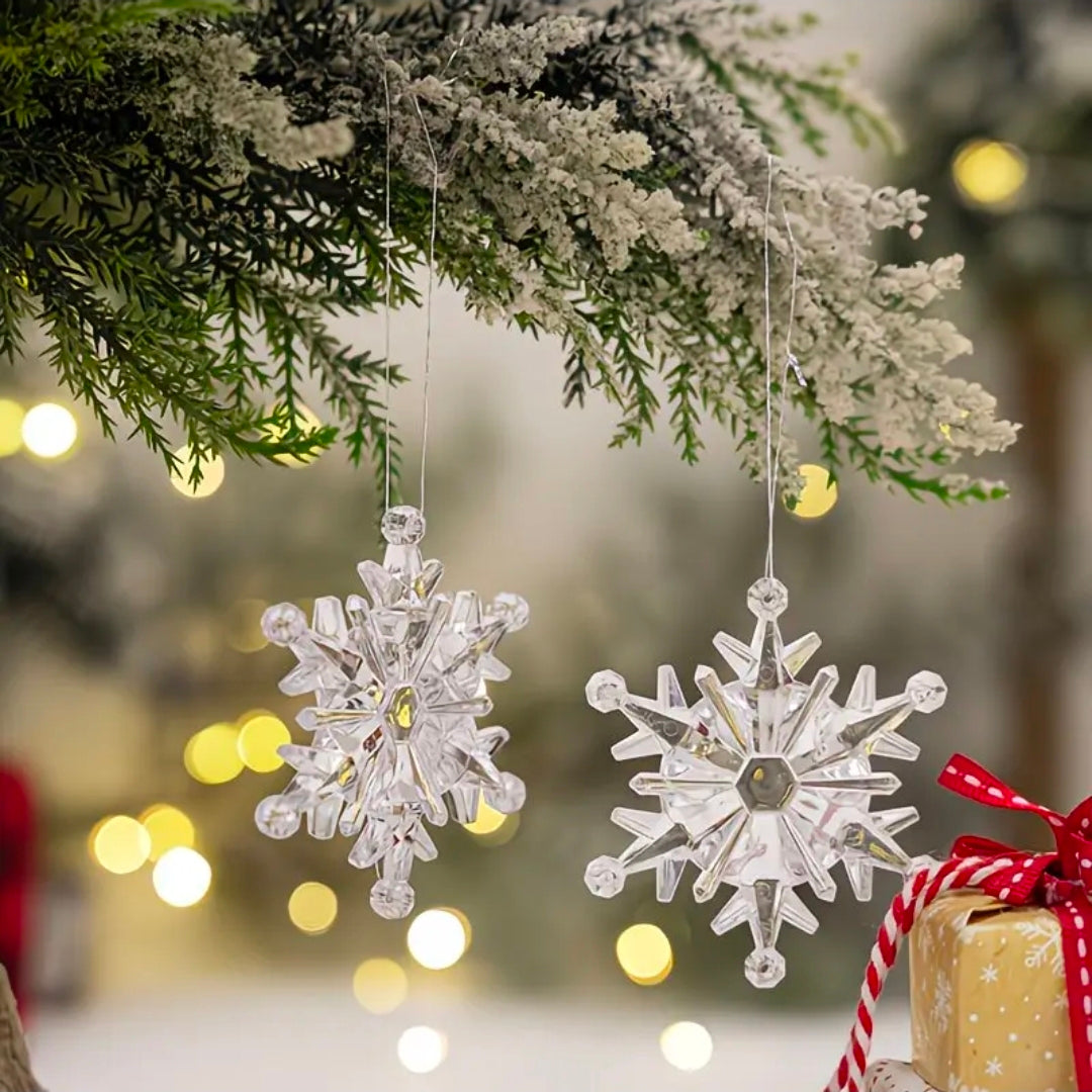 -Piece Crystal Snowflake Christmas Ornaments