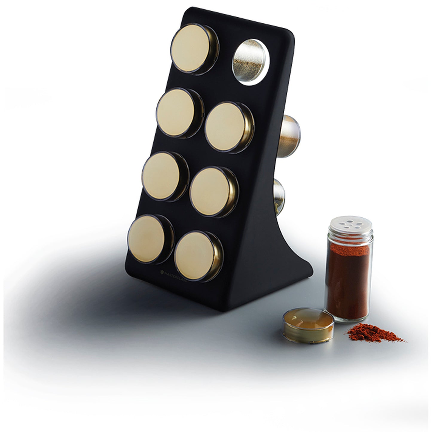 Black slanted spice rack set