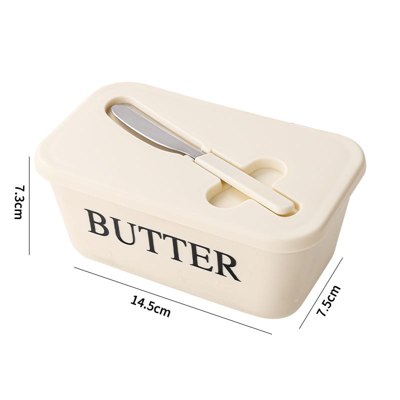 Butter storage box with knife and lid