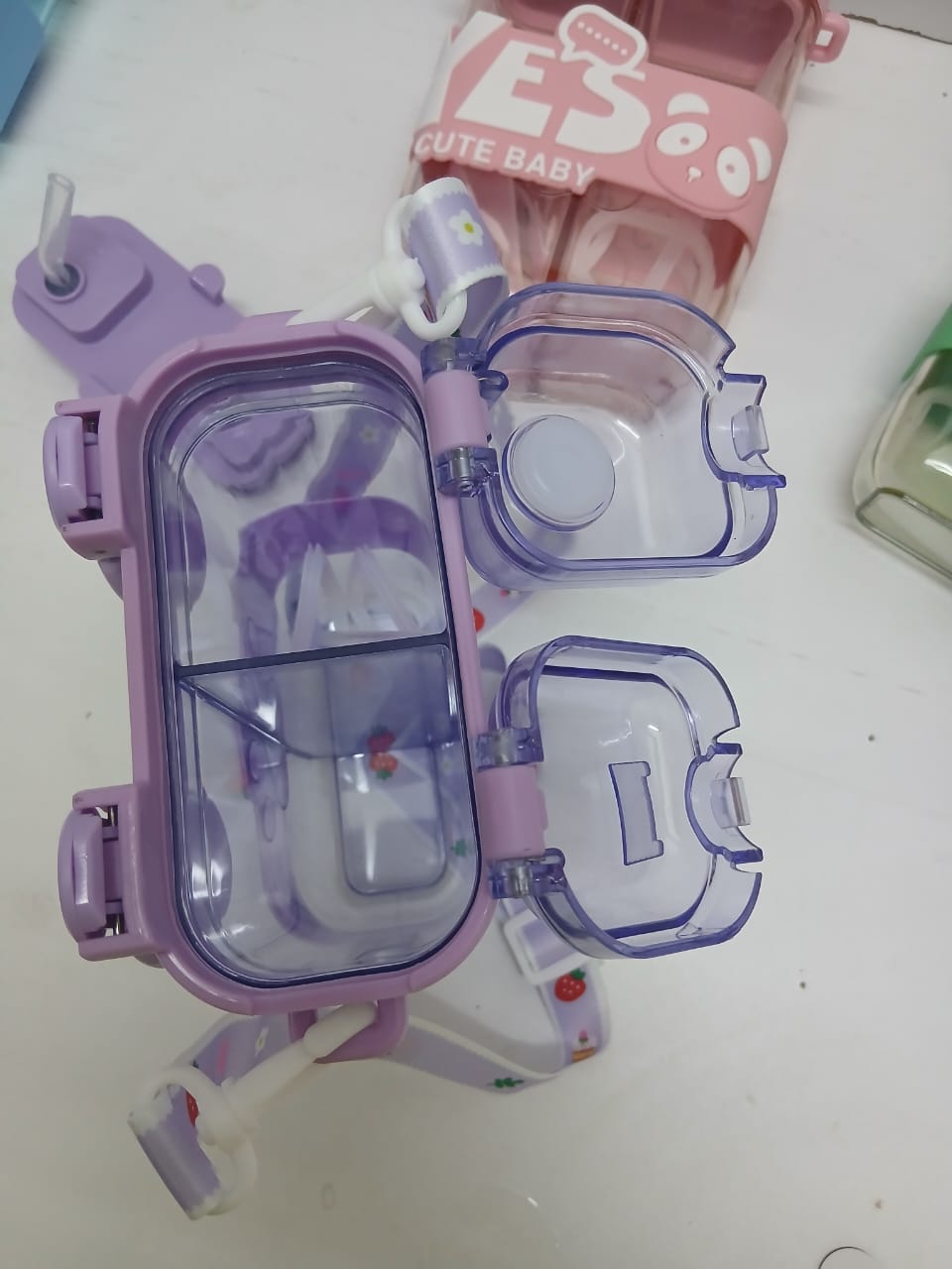 2 in 1 cartoon themed kids water bottle