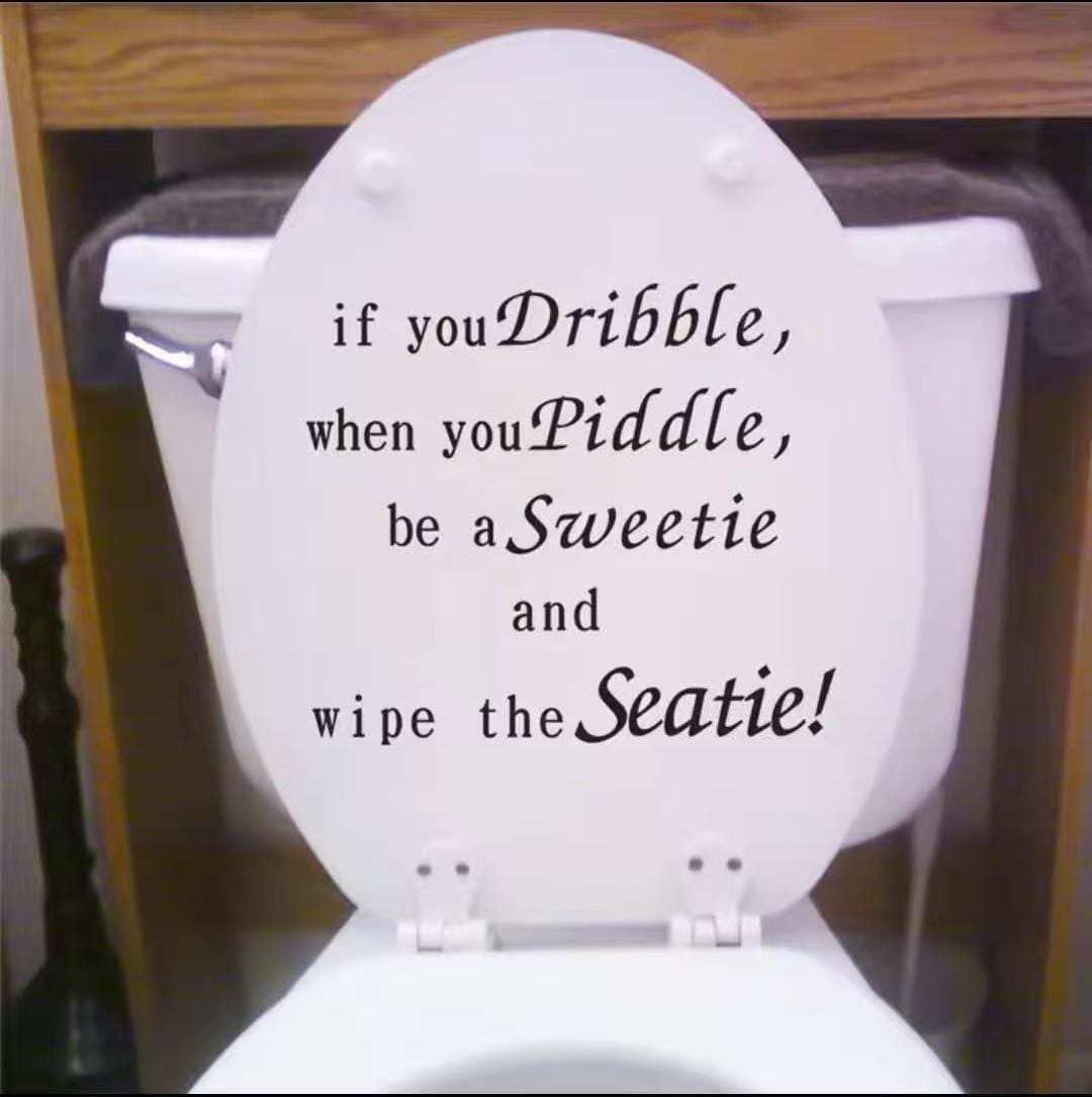 Rest Room/Cloak Room 
Toilet rules funny message DIY peel stickers