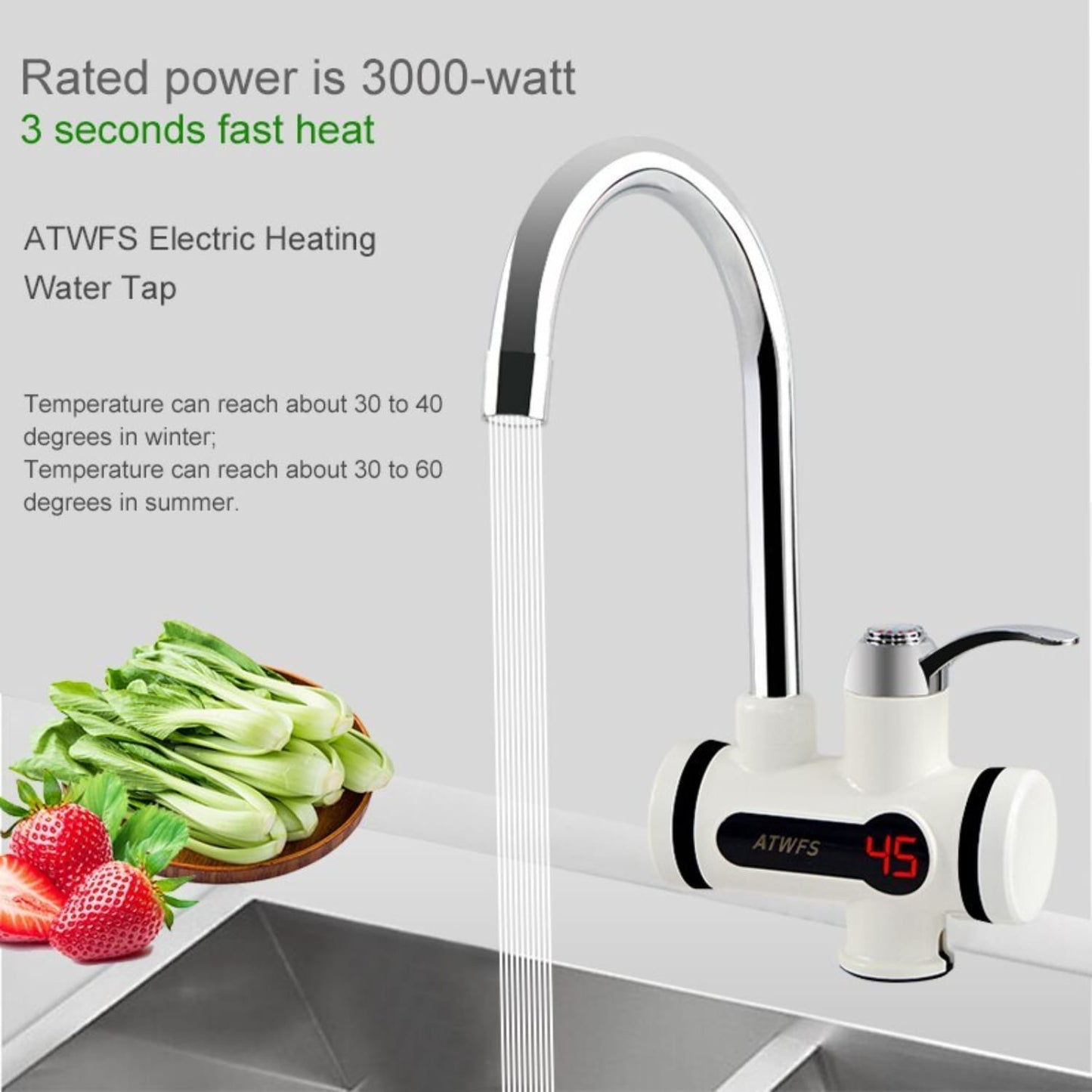 110V 3000W Kitchen Digital Tankless Instant Heater