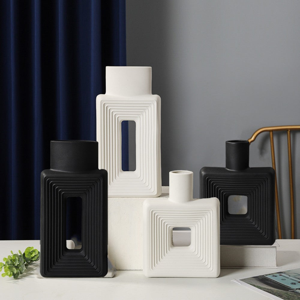 Resin square Decorative vase set