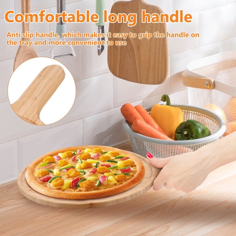 Bamboo pizza board plate