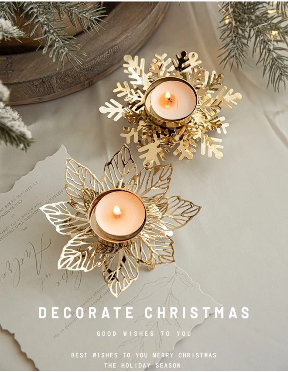 *Decorations for Christmas Versatile Holiday Candle Holder Decorations Snowflake Decorations and Dining Table Arrangements