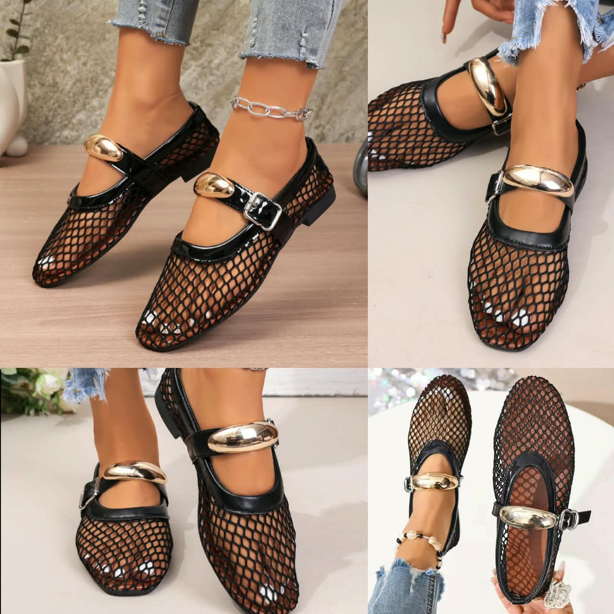 *New Women Sandals Mesh Breathable Fashion Versatile Sandals Women Flat Soft Soled
