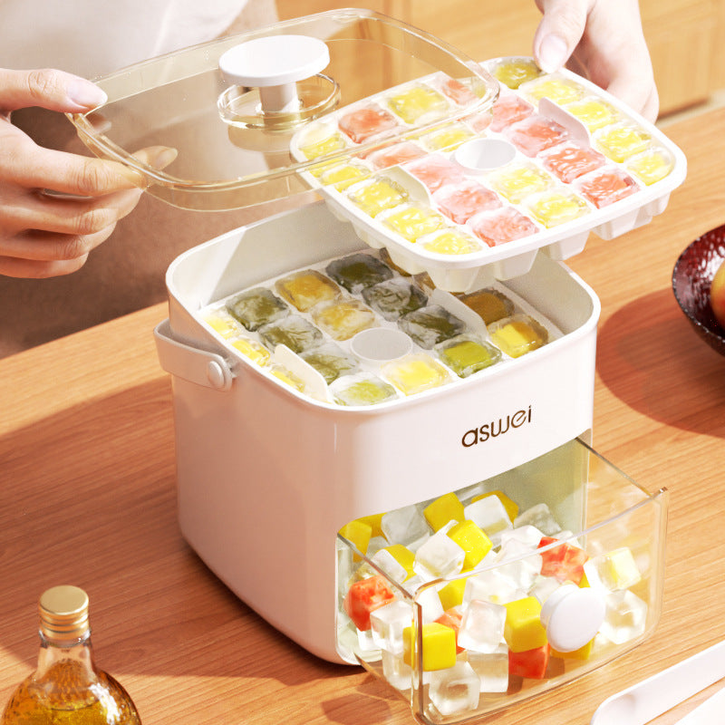 Premium Double Layed Large Capacity 48 Grid Ice Cube maker Tray