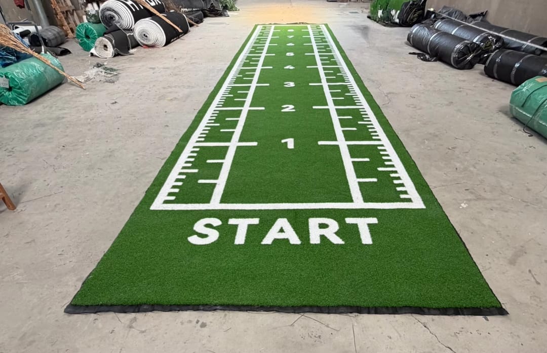 Artificial marked turf gym grass