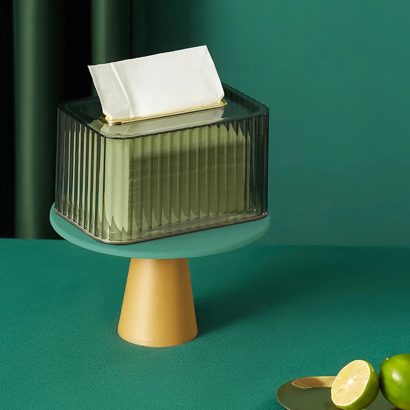 Minimalist tissue box with inbuilt spring