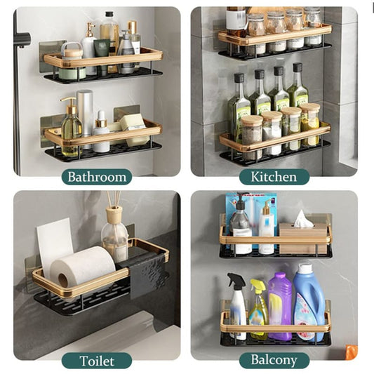 2pcs Luxury wall mounted bathroom shelf