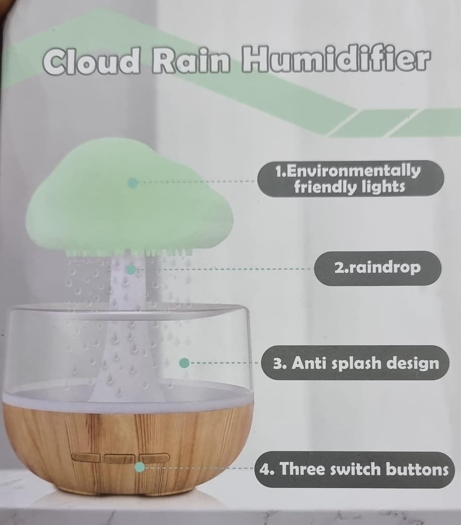 Sound of rain" rechargeable CLOUD RAIN HUMIDIFIER