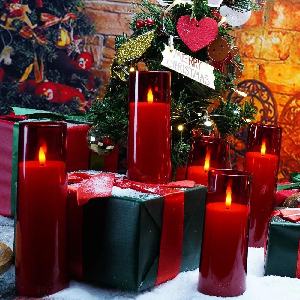 Acrylic flameless LED candles with string light