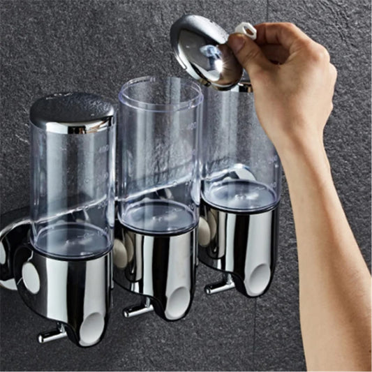 Wall-mounted multi-chamber soap dispenser