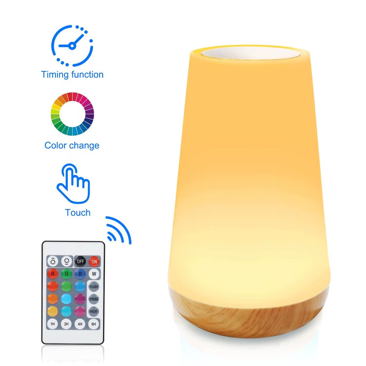 USB Rechargeable LED Table Lamp With Remote Control Portable Touch
