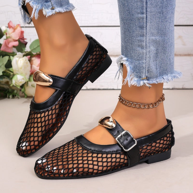 *New Women Sandals Mesh Breathable Fashion Versatile Sandals Women Flat Soft Soled