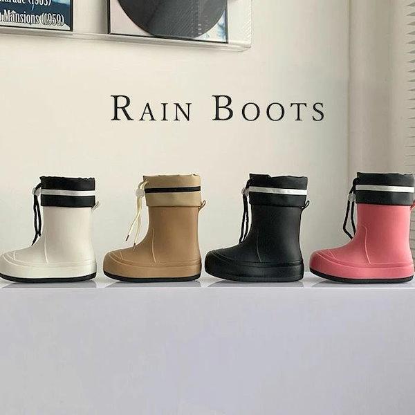 CHILDREN PLAIN WATERPROOF GUMBOOTS WITH A TIE LOOP