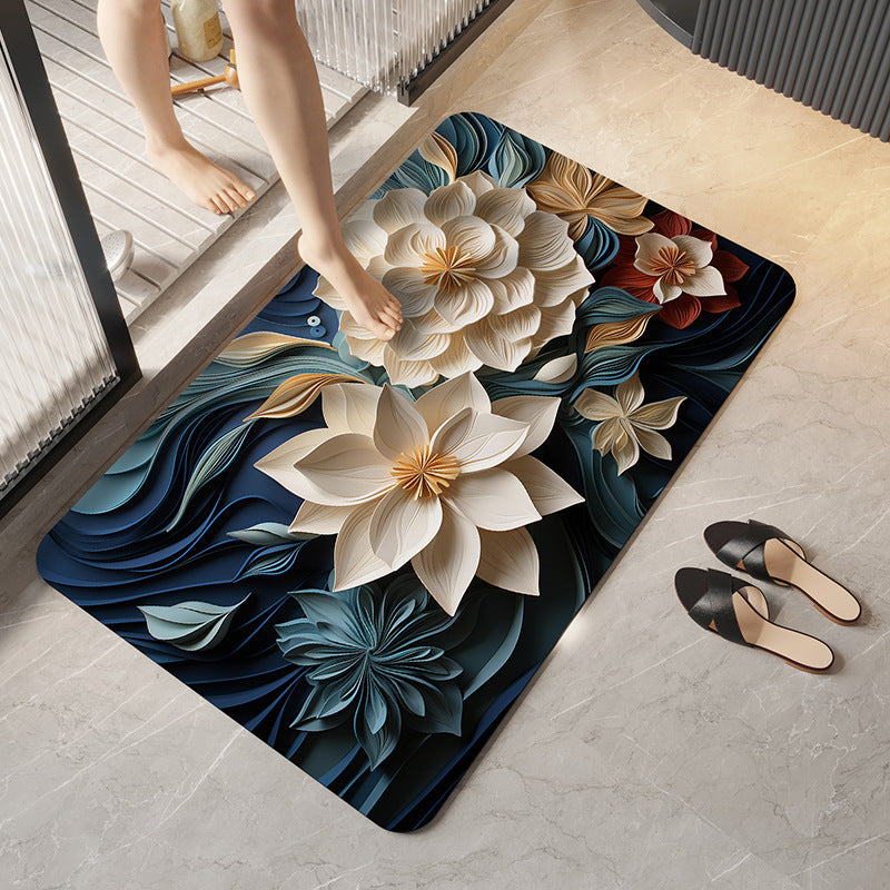 *3D Bathroom Absorbent Floor Mat