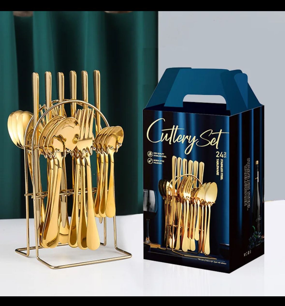 Gold 24pcs cutlery set