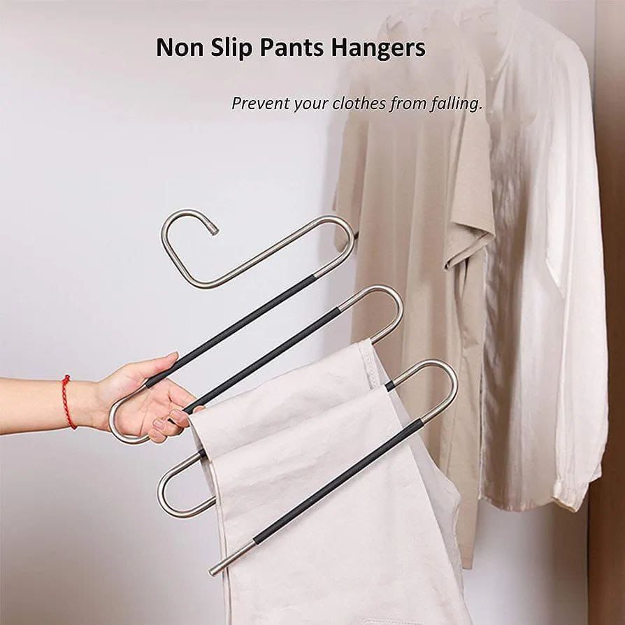 Stainless steel hangers with black antislip