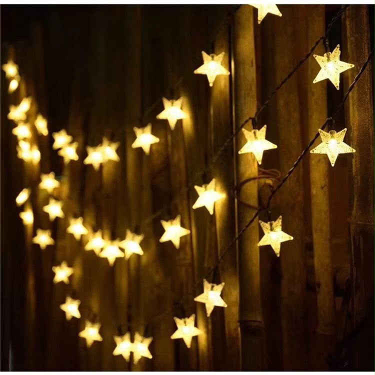 Solar Powered Outdoor Star Fairy Lights – 12M, 100 Stars Christmas Theme-