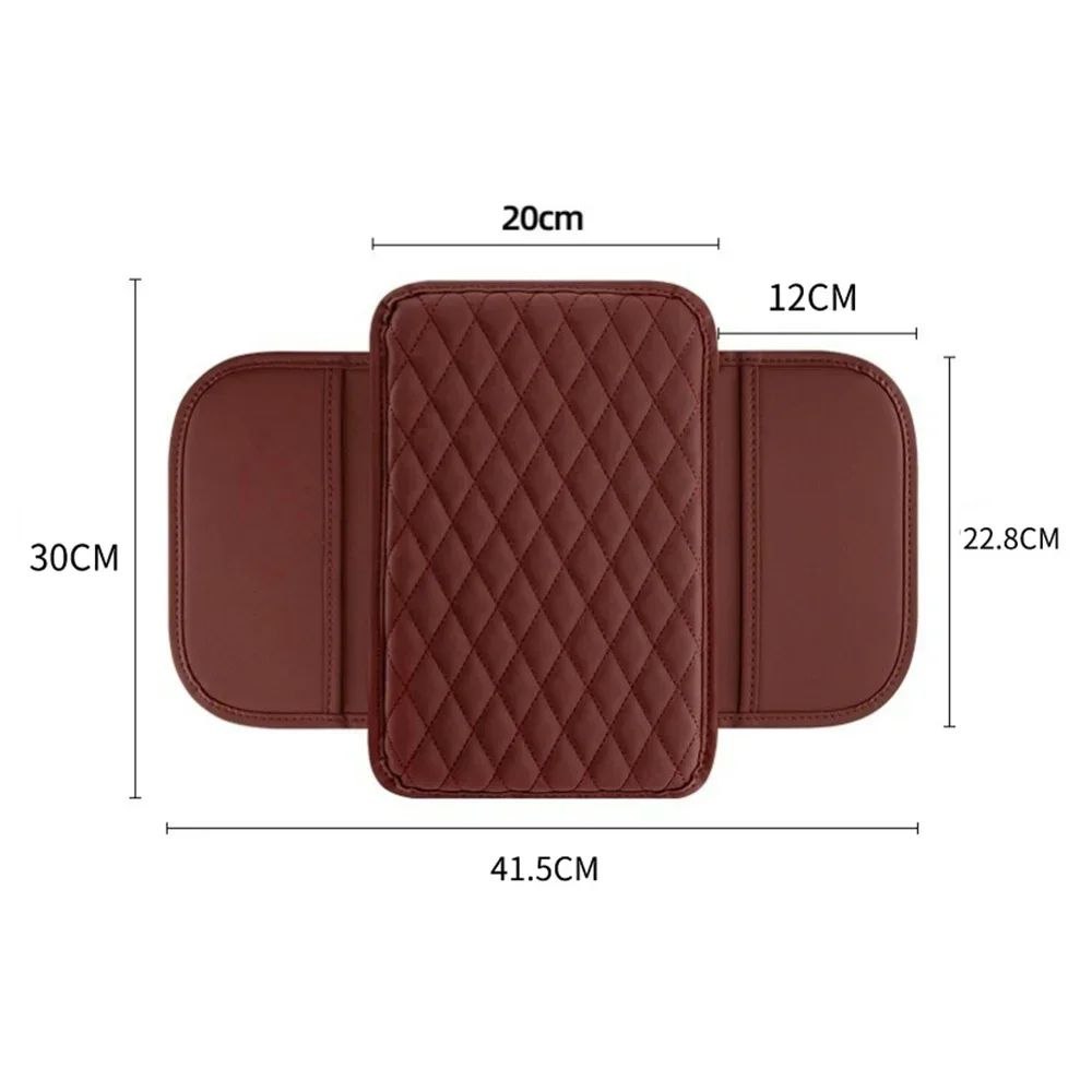 Quilted car center console armrest cover and cushion