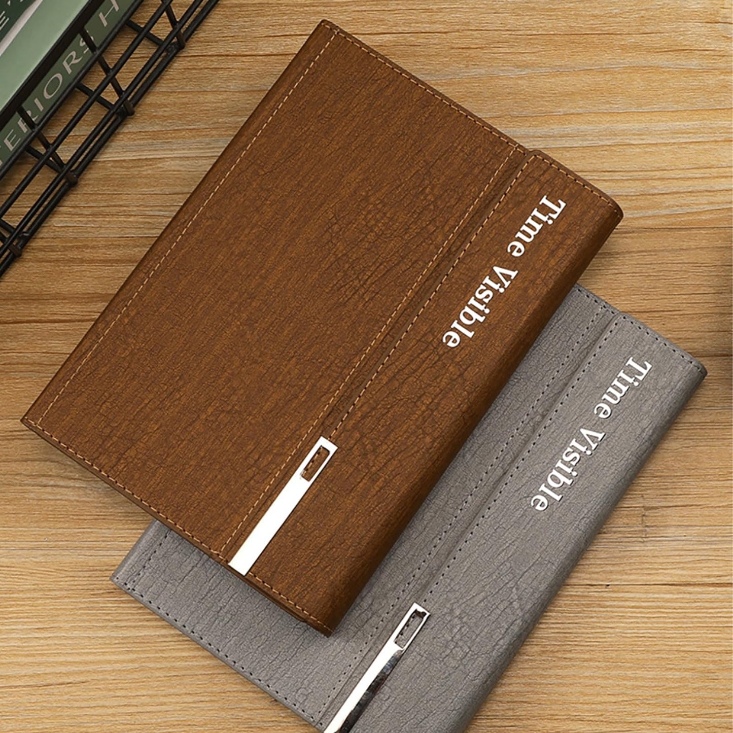 *Business Tri-Folding Minute Book Hard Shell Magnetic Notebook -B5