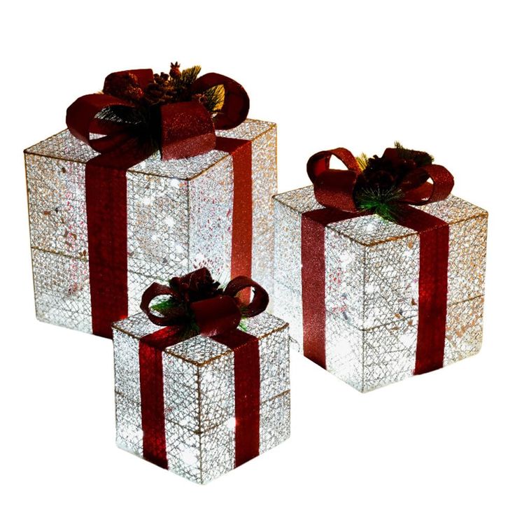 3Pc Set Snow Flocked