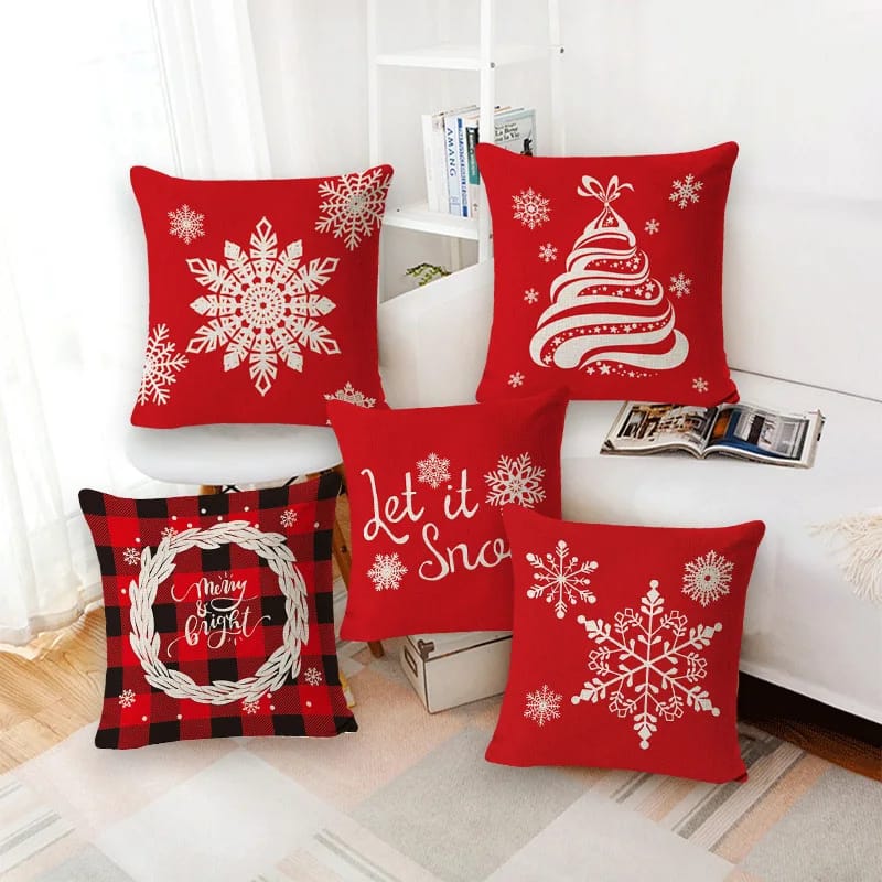 1pc Cushion Cover 45x45  Christmas Decorations For Home Santa Claus Printed Pillow Case