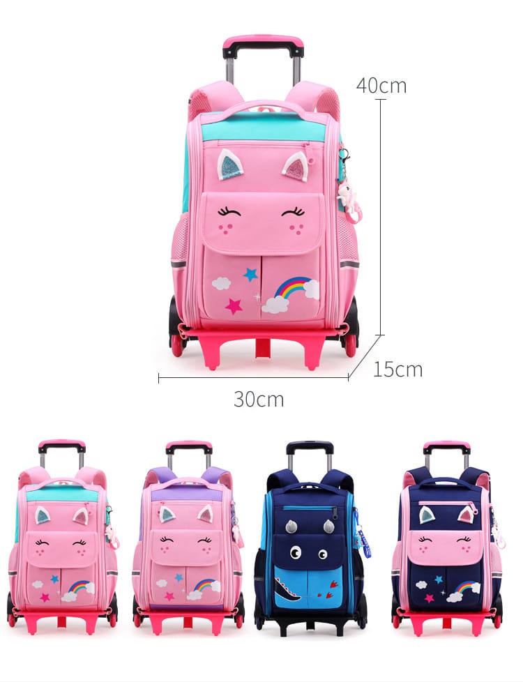 School Bag Student High Capacity Rolling Backpack