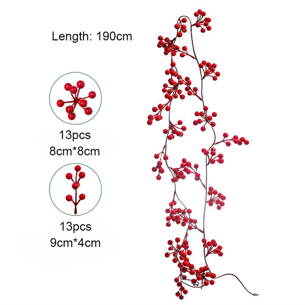 Artificial Red Berry Plants Christmas Garland

with no lights