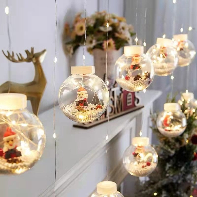 10pcs Christmas wish ball LED Garland curtain light