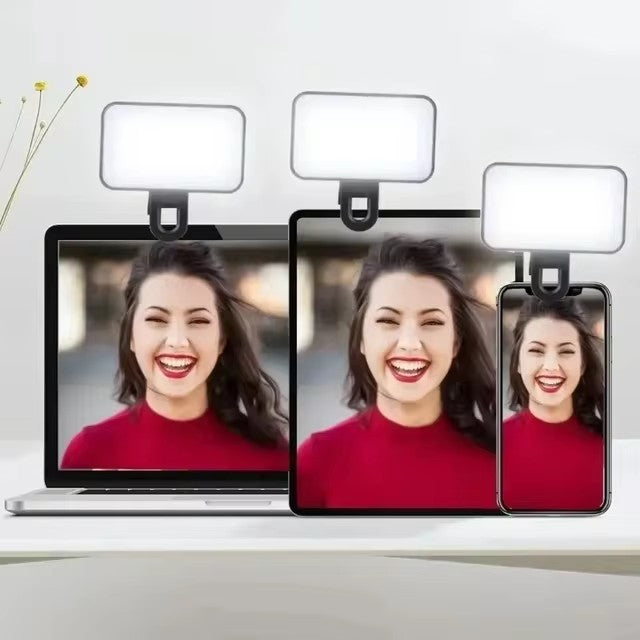 *Portable Mini Selfie fill light rechargeable 3 modes adjustable brightness clip for mobile phone computer fill lighy