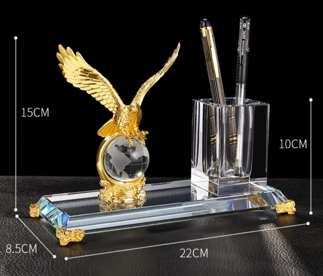 NOBLE EAGLE CRYSTAL PEN HOLDER