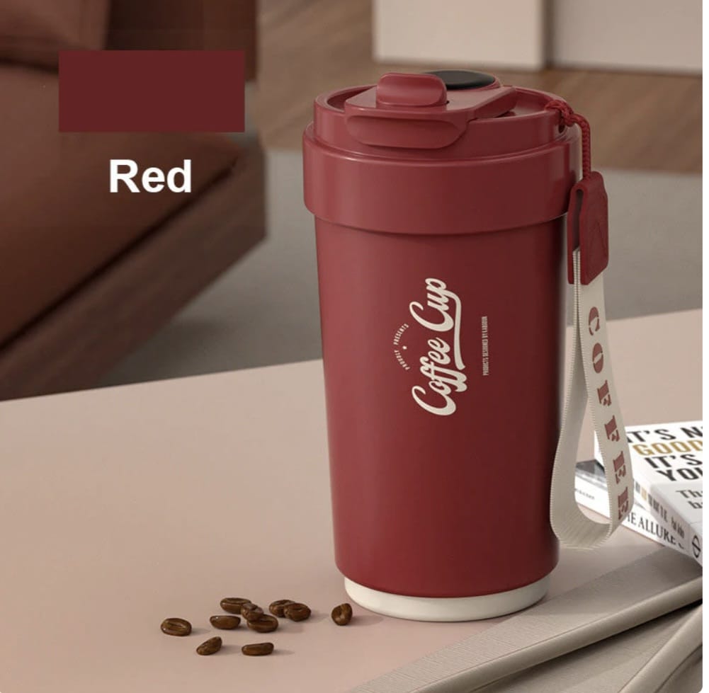 Insulated thermo cup with temperature display