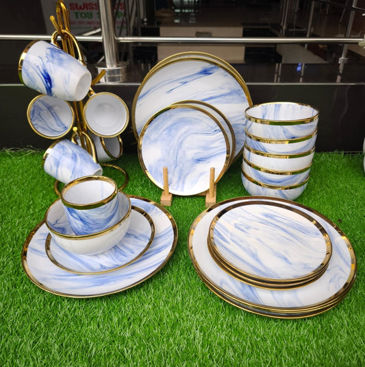 24pcs dinner set with gold rim