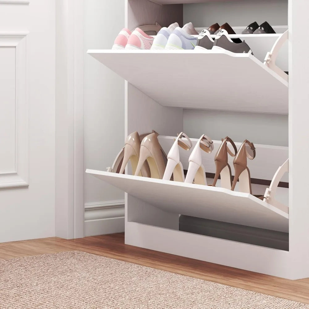 Bucket flip shoe rack