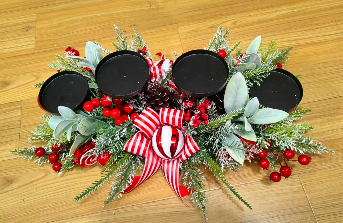Christmas 4-candle holder centrepiece