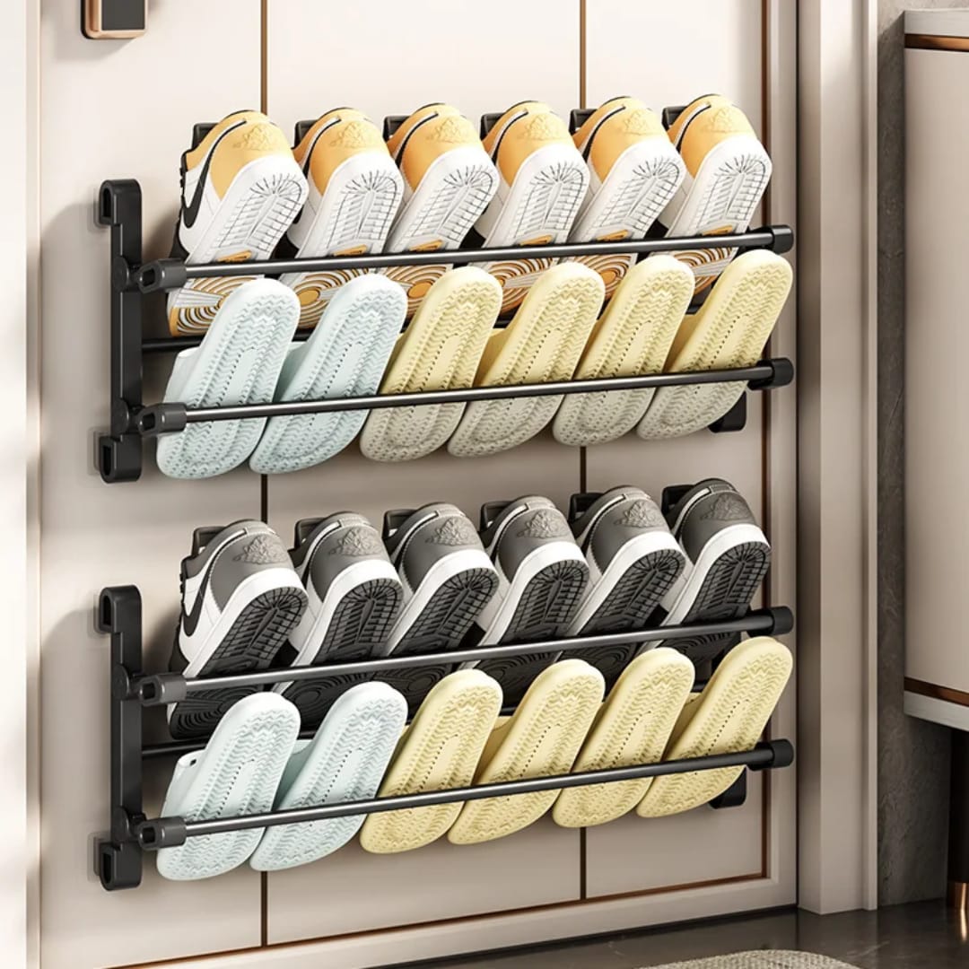 Wall mount shoe rack