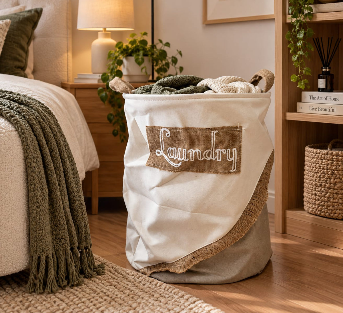 Large Capacity Foldable Laundry basket with lid and Handles