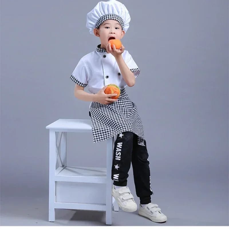 3pcs Children Professional Chef costume