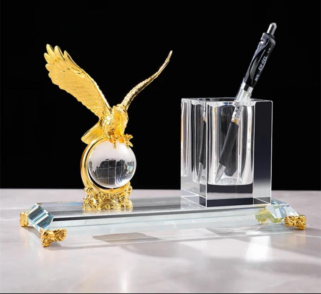 NOBLE EAGLE CRYSTAL PEN HOLDER
